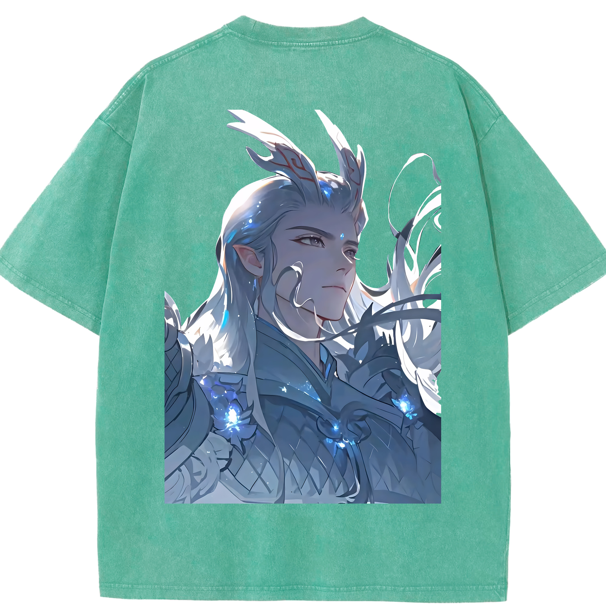 （画像用） Ne Zha 2 ナタ 魔童の大暴れ 綿100% ヴィンテージ風 半袖Tシャツ（背面プリント）